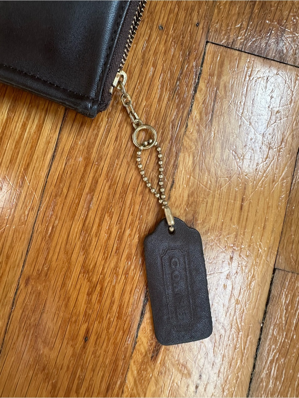 Vintage COACH Skinny Case 7170 stripped interior brown Glovetanned Leather - Picture 2 of 9